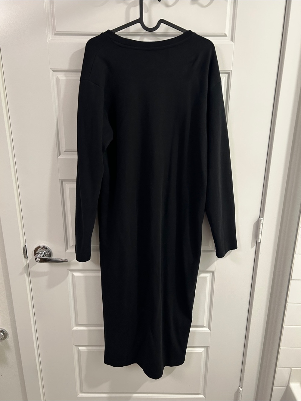 Zara Black Long Sleeve Midi  Sweatshirt Dress with Drawstring Waist size M - Picture 5 of 5